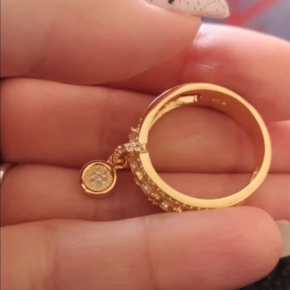 New Yellow Gold Plated Diamond Beautiful Ring 💍 - Picture 5 of 6